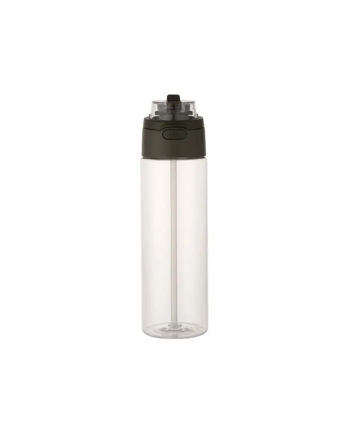 Borraccia in plastica riciclata RCS con tappo a doppia funzione e cannuccia a scatto da 700 ml Theron - cod. P100950