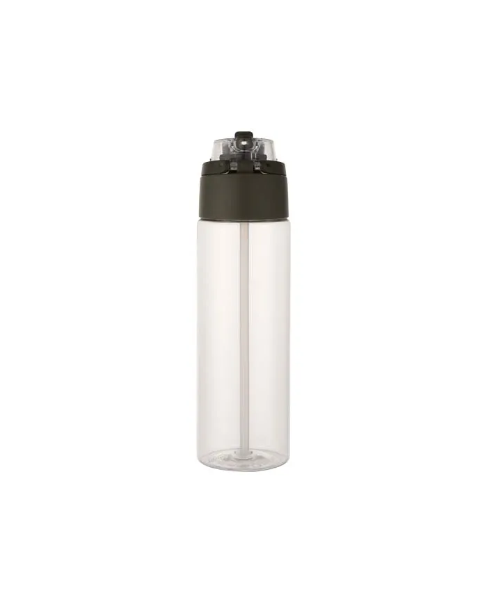Borraccia in plastica riciclata RCS con tappo a doppia funzione e cannuccia a scatto da 700 ml Theron - cod. P100950