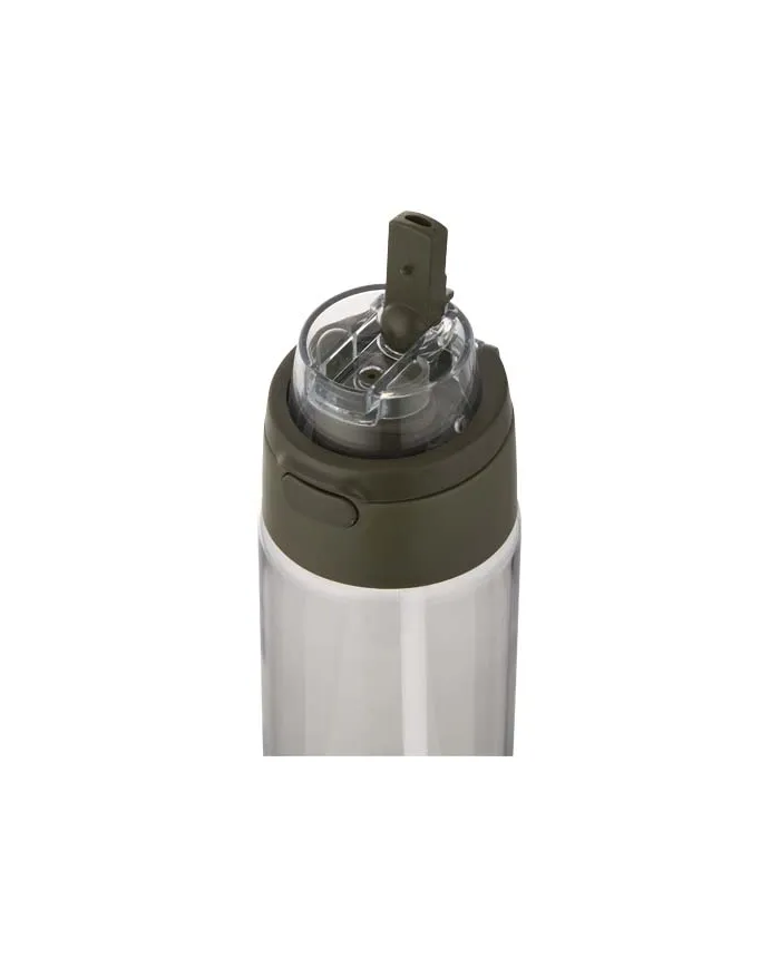 Borraccia in plastica riciclata RCS con tappo a doppia funzione e cannuccia a scatto da 700 ml Theron - cod. P100950