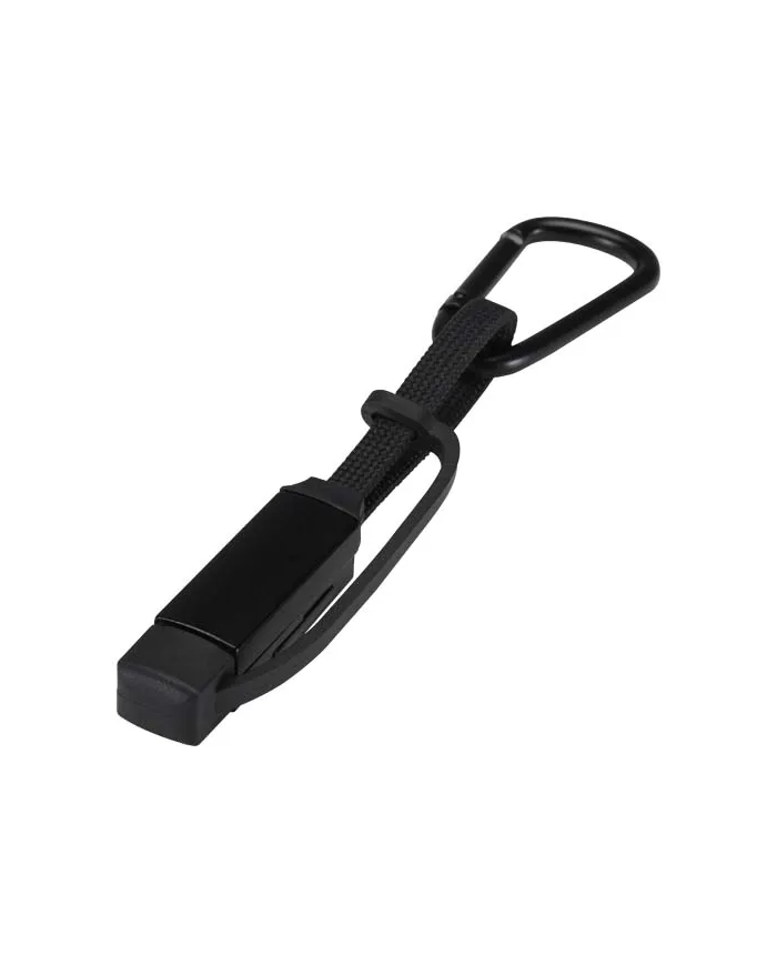 Cavo di ricarica da 65 W 3 in 1 in alluminio riciclato con moschettone Algieba - cod. P124497