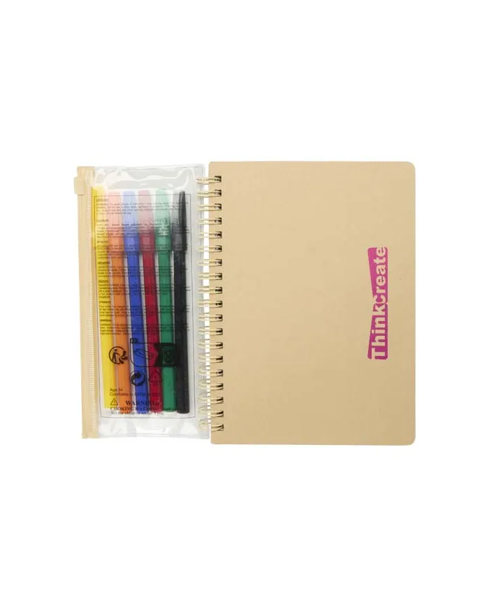 Set composto da un taccuino B6 con copertina rigida e pennarelli Squiggle - cod. P107330