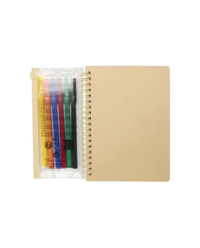 Set composto da un taccuino B6 con copertina rigida e pennarelli Squiggle - cod. P107330