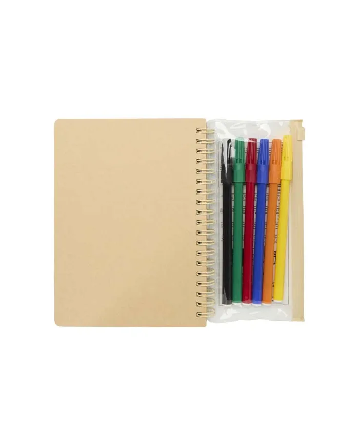 Set composto da un taccuino B6 con copertina rigida e pennarelli Squiggle - cod. P107330