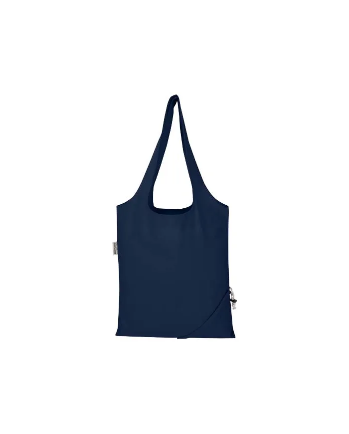 Borsa tote pieghevole in misto cotone riciclato certificato GRS da 140 g/m² Madras Blend- 7L - cod. P120805