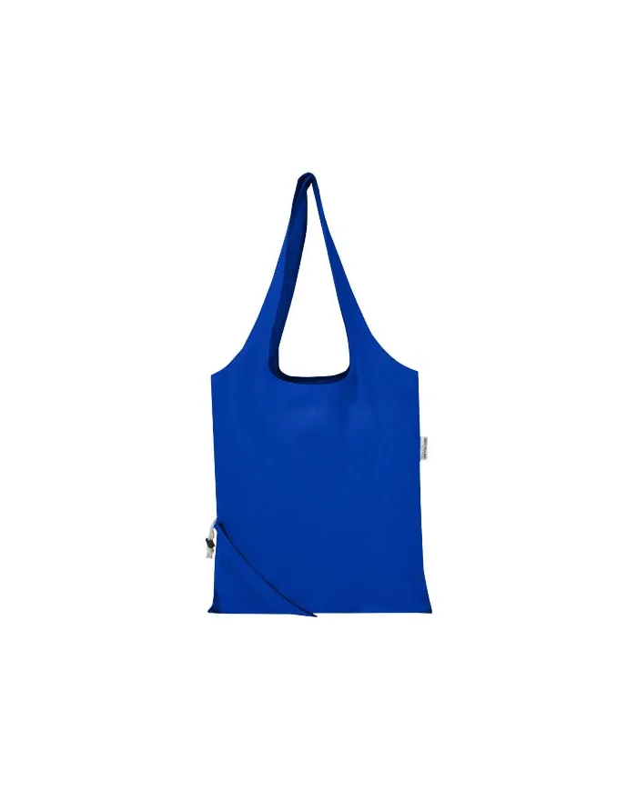 Borsa tote pieghevole in misto cotone riciclato certificato GRS da 140 g/m² Madras Blend- 7L - cod. P120805