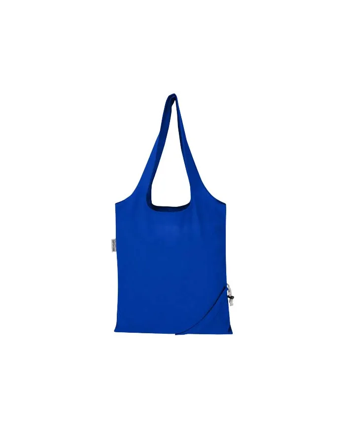 Borsa tote pieghevole in misto cotone riciclato certificato GRS da 140 g/m² Madras Blend- 7L - cod. P120805