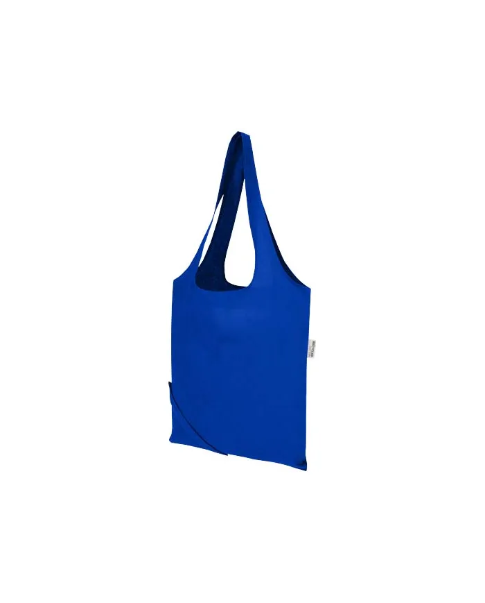 Borsa tote pieghevole in misto cotone riciclato certificato GRS da 140 g/m² Madras Blend- 7L - cod. P120805