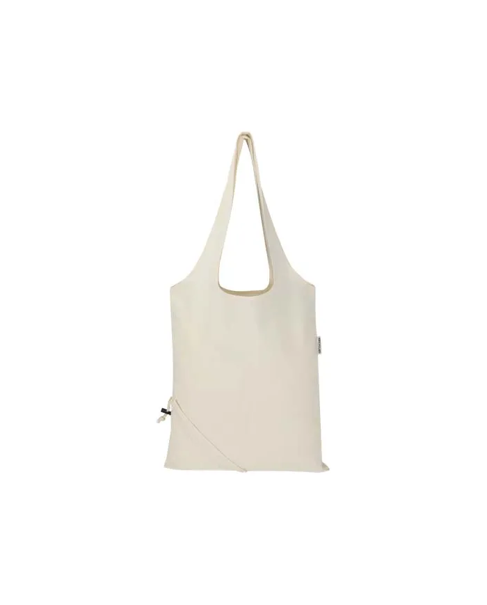 Borsa tote pieghevole in misto cotone riciclato certificato GRS da 140 g/m² Madras Blend- 7L - cod. P120805