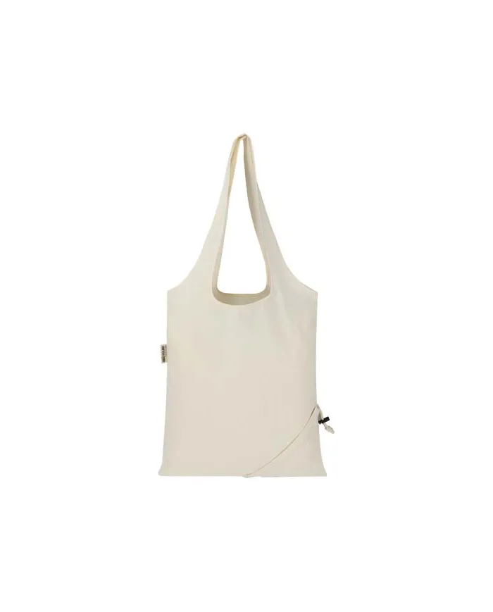 Borsa tote pieghevole in misto cotone riciclato certificato GRS da 140 g/m² Madras Blend- 7L - cod. P120805