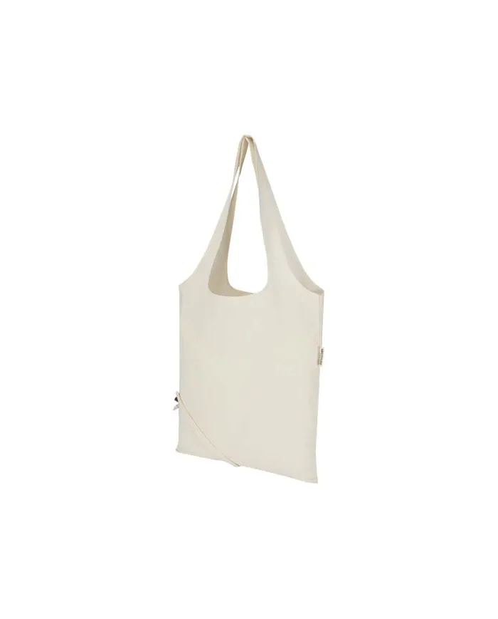 Borsa tote pieghevole in misto cotone riciclato certificato GRS da 140 g/m² Madras Blend- 7L - cod. P120805