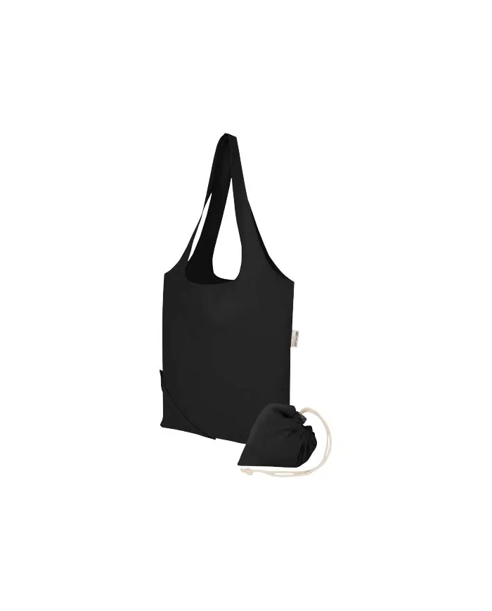 Borsa tote pieghevole in misto cotone riciclato certificato GRS da 140 g/m² Madras Blend- 7L - cod. P120805