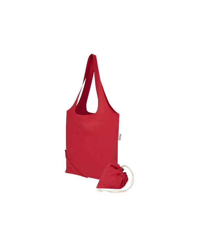 Borsa tote pieghevole in misto cotone riciclato certificato GRS da 140 g/m² Madras Blend- 7L - cod. P120805