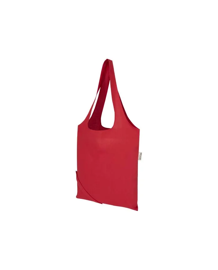 Borsa tote pieghevole in misto cotone riciclato certificato GRS da 140 g/m² Madras Blend- 7L - cod. P120805