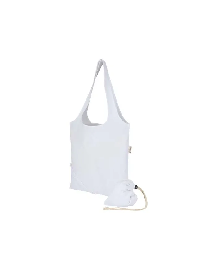 Borsa tote pieghevole in misto cotone riciclato certificato GRS da 140 g/m² Madras Blend- 7L - cod. P120805