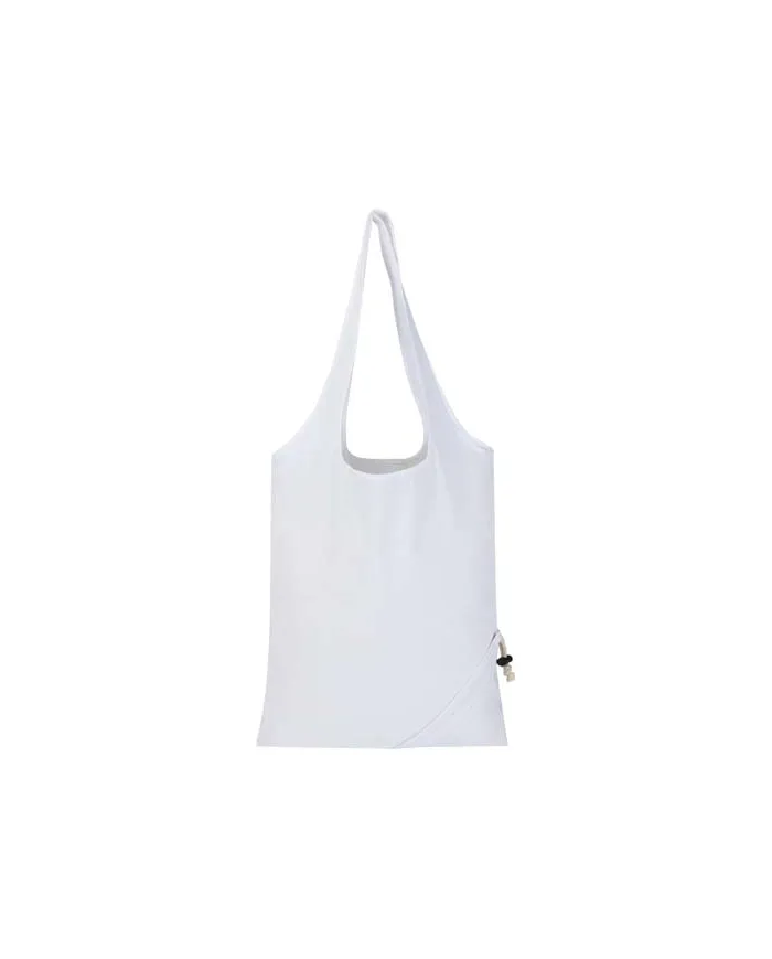 Borsa tote pieghevole in misto cotone riciclato certificato GRS da 140 g/m² Madras Blend- 7L - cod. P120805