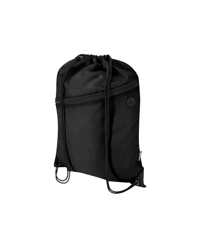 Borsa con coulisse in RPET con tasca frontale con cerniera Oriole - 5L - cod. P130145