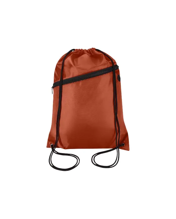 Borsa con coulisse in RPET con tasca frontale con cerniera Oriole - 5L - cod. P130145