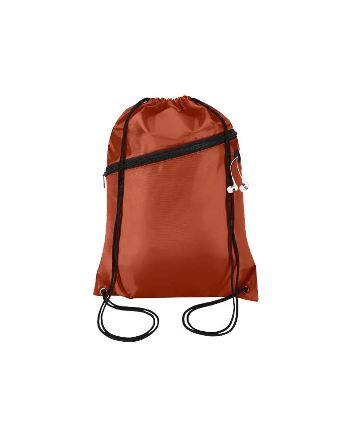 Borsa con coulisse in RPET con tasca frontale con cerniera Oriole - 5L - cod. P130145