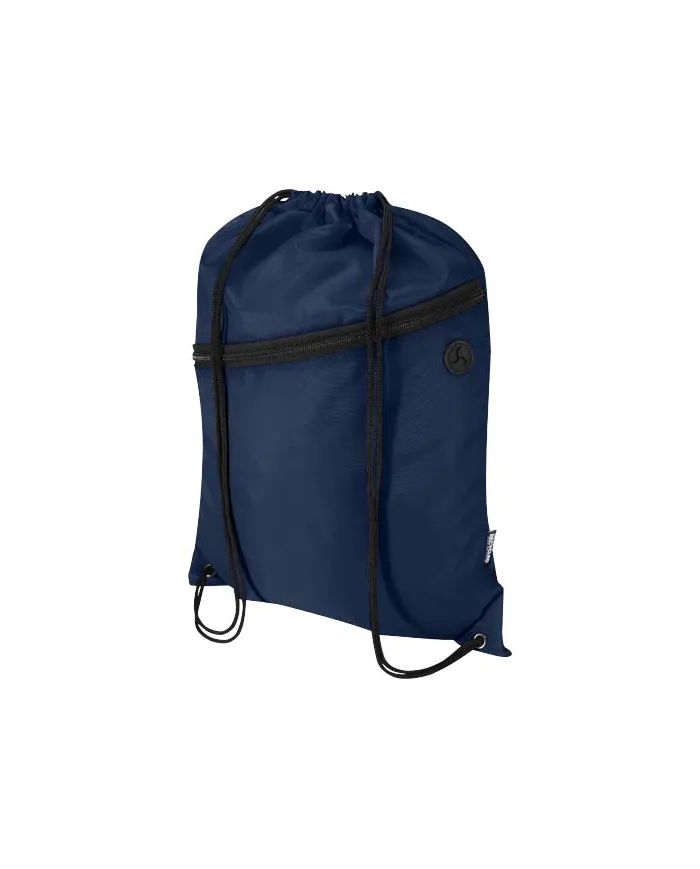Borsa con coulisse in RPET con tasca frontale con cerniera Oriole - 5L - cod. P130145
