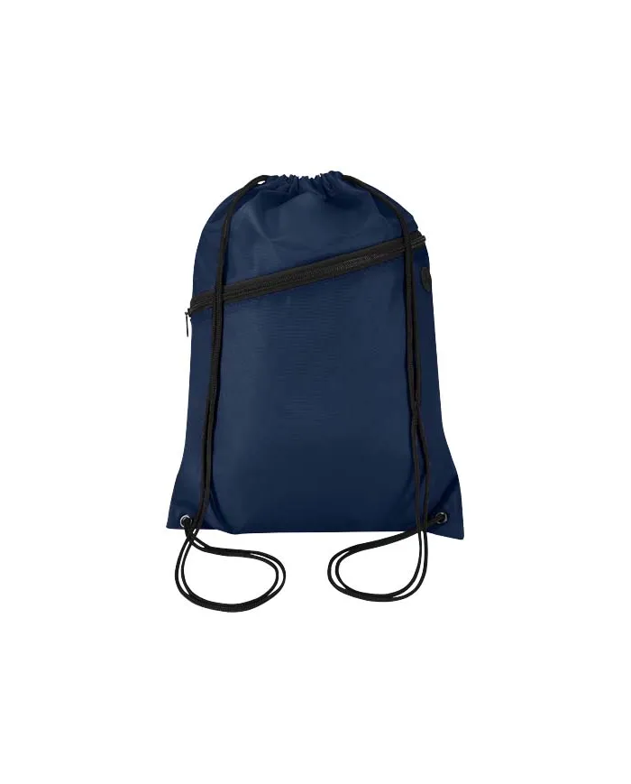 Borsa con coulisse in RPET con tasca frontale con cerniera Oriole - 5L - cod. P130145