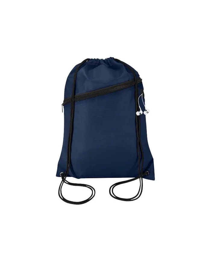 Borsa con coulisse in RPET con tasca frontale con cerniera Oriole - 5L - cod. P130145