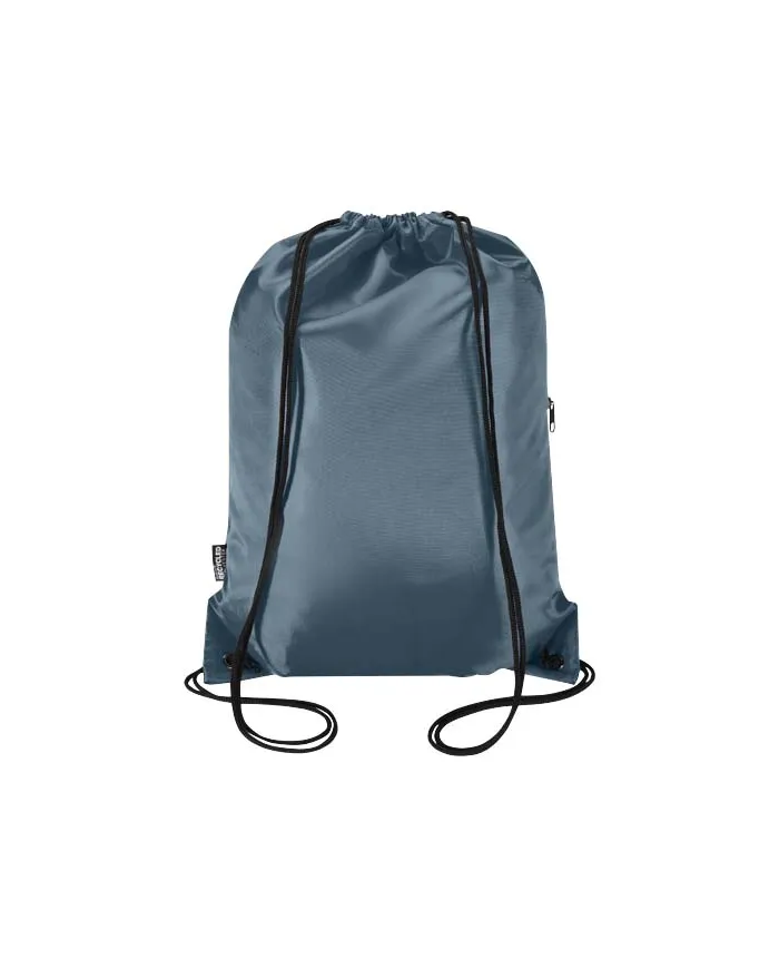 Borsa con coulisse in RPET con tasca frontale con cerniera Oriole - 5L - cod. P130145