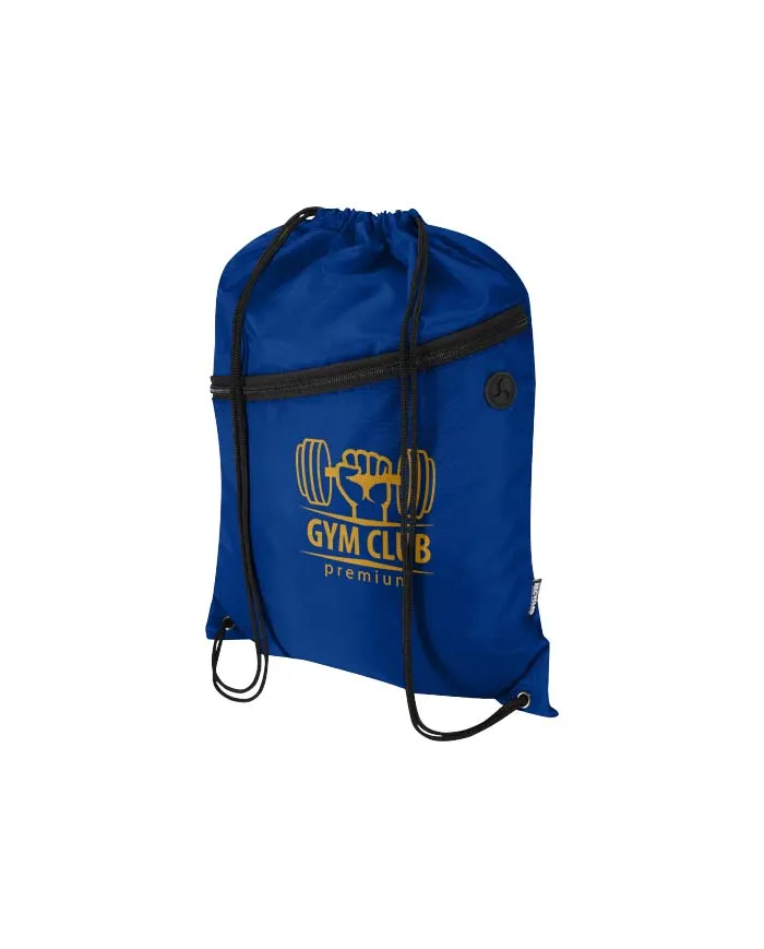 Borsa con coulisse in RPET con tasca frontale con cerniera Oriole - 5L - cod. P130145