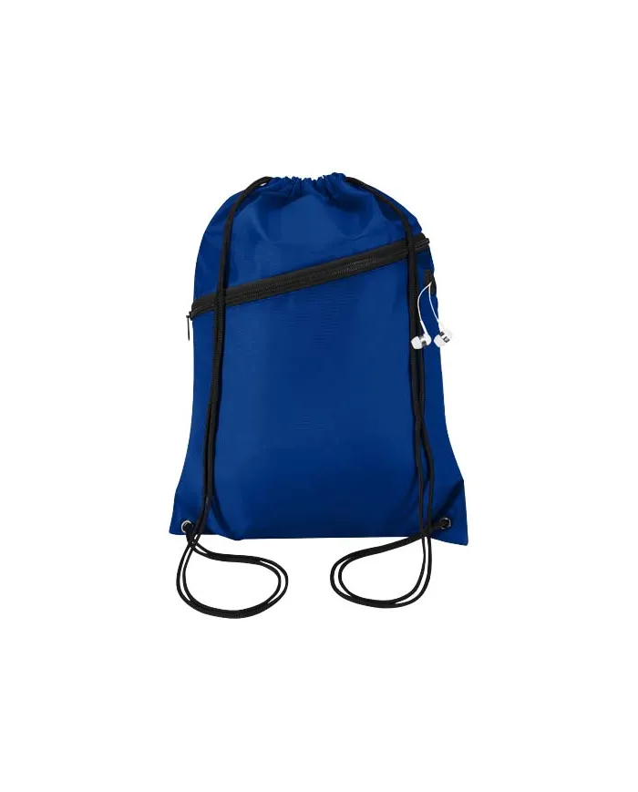 Borsa con coulisse in RPET con tasca frontale con cerniera Oriole - 5L - cod. P130145