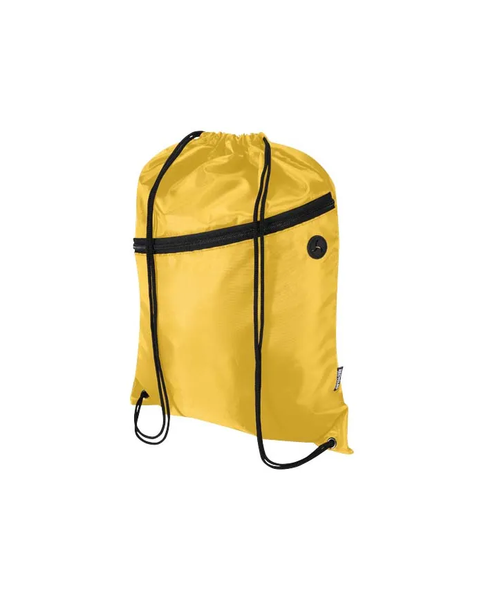 Borsa con coulisse in RPET con tasca frontale con cerniera Oriole - 5L - cod. P130145
