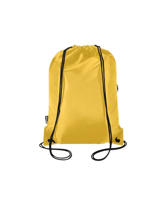 Borsa con coulisse in RPET con tasca frontale con cerniera Oriole - 5L - cod. P130145