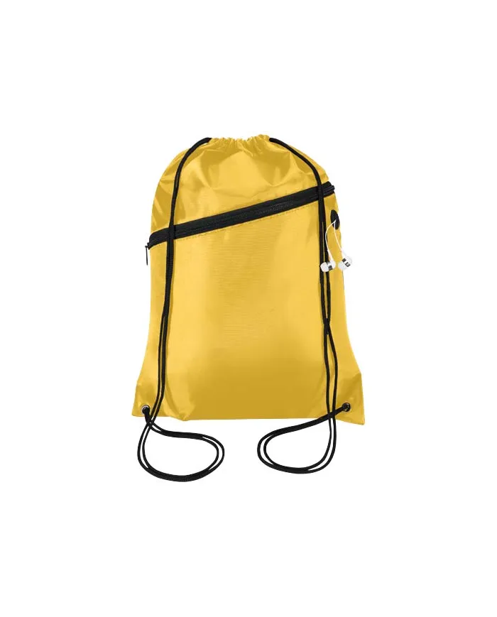 Borsa con coulisse in RPET con tasca frontale con cerniera Oriole - 5L - cod. P130145
