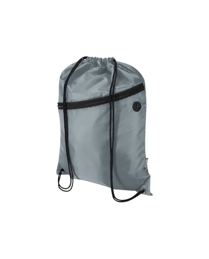 Borsa con coulisse in RPET con tasca frontale con cerniera Oriole - 5L - cod. P130145