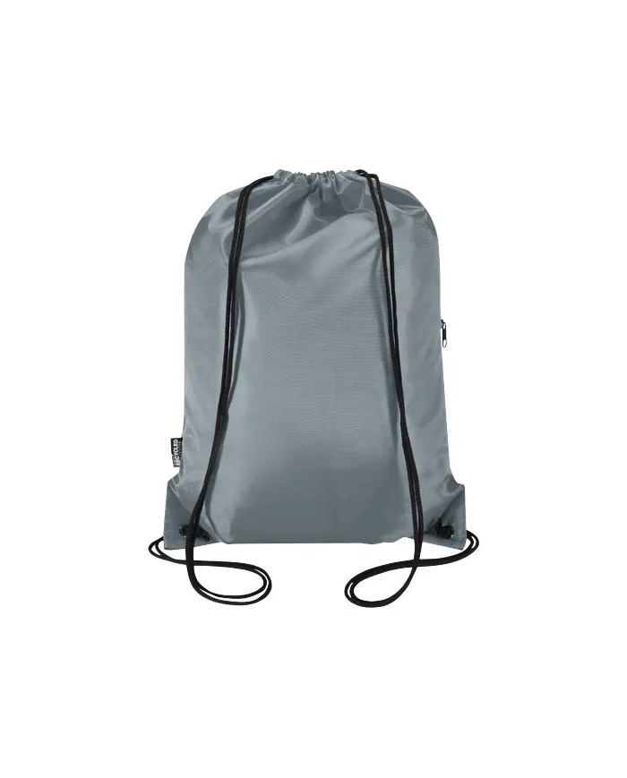 Borsa con coulisse in RPET con tasca frontale con cerniera Oriole - 5L - cod. P130145