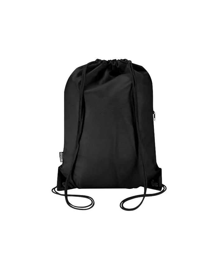 Borsa con coulisse in RPET con tasca frontale con cerniera Oriole - 5L - cod. P130145
