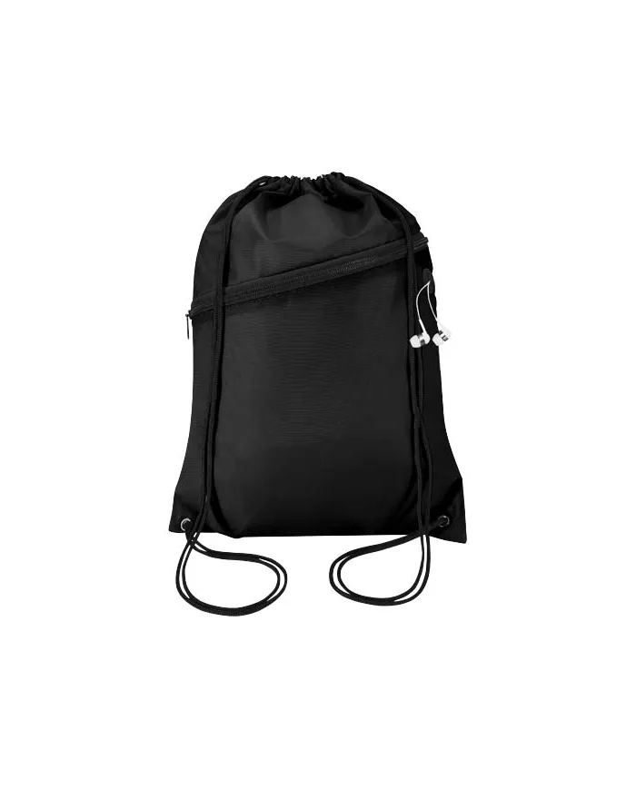 Borsa con coulisse in RPET con tasca frontale con cerniera Oriole - 5L - cod. P130145