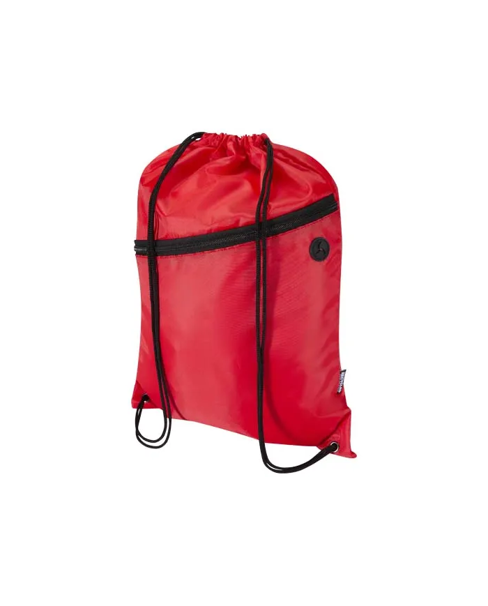 Borsa con coulisse in RPET con tasca frontale con cerniera Oriole - 5L - cod. P130145