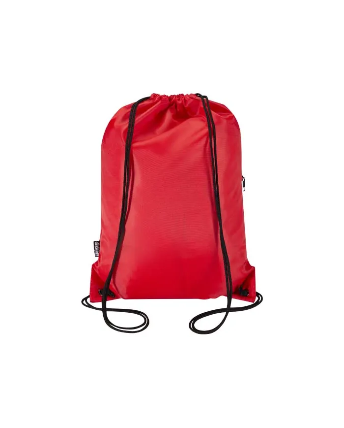 Borsa con coulisse in RPET con tasca frontale con cerniera Oriole - 5L - cod. P130145