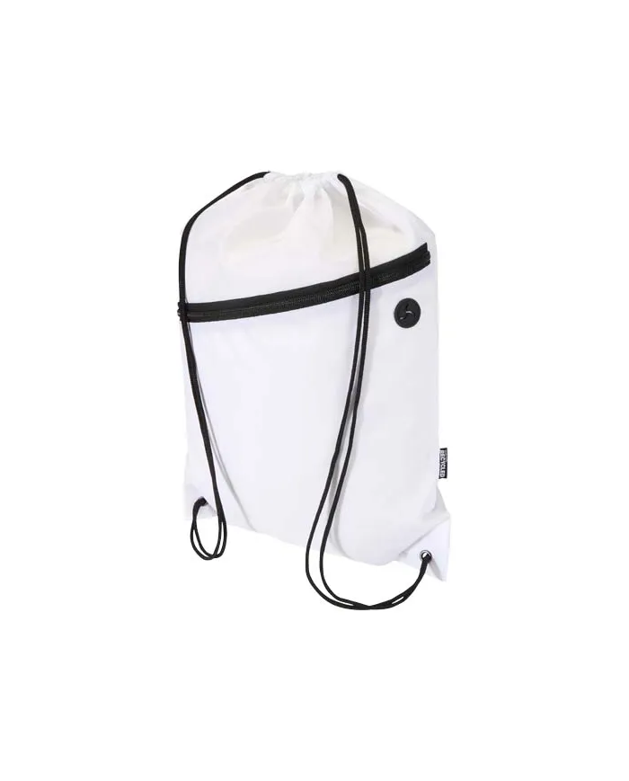 Borsa con coulisse in RPET con tasca frontale con cerniera Oriole - 5L - cod. P130145