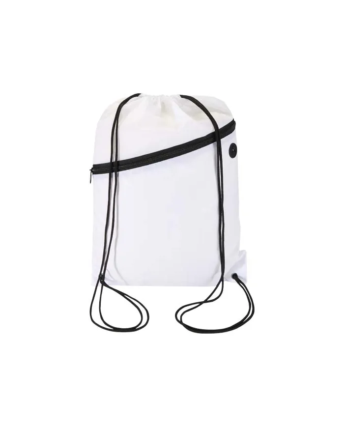 Borsa con coulisse in RPET con tasca frontale con cerniera Oriole - 5L - cod. P130145