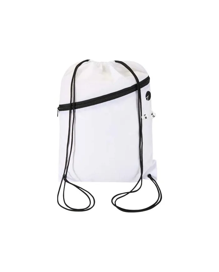 Borsa con coulisse in RPET con tasca frontale con cerniera Oriole - 5L - cod. P130145