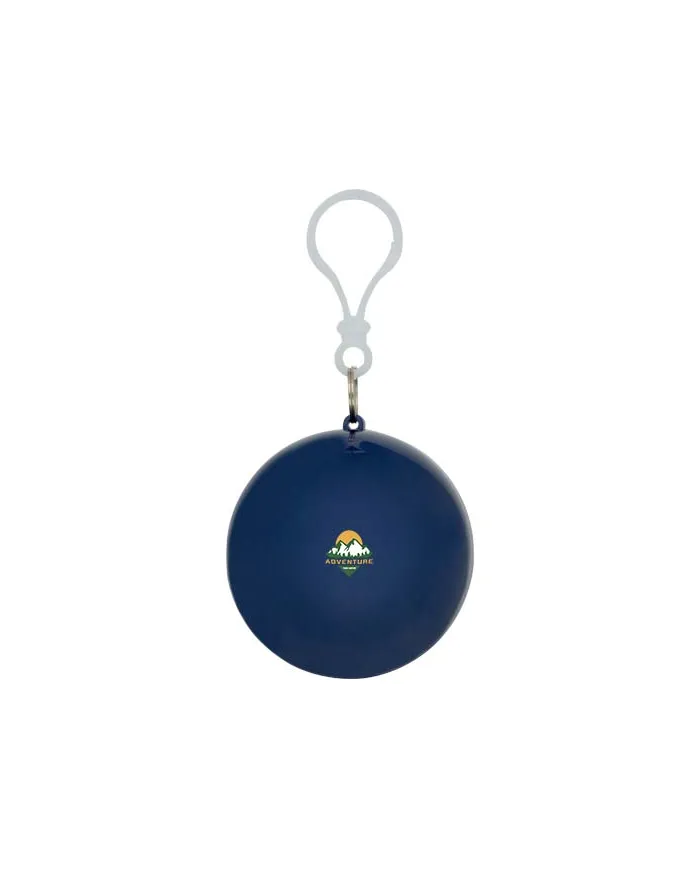 Poncho in contenitore rotondo di plastica con moschettone Fog - cod. P130164