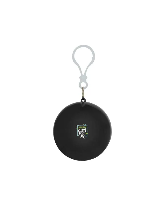 Poncho in contenitore rotondo di plastica con moschettone Fog - cod. P130164