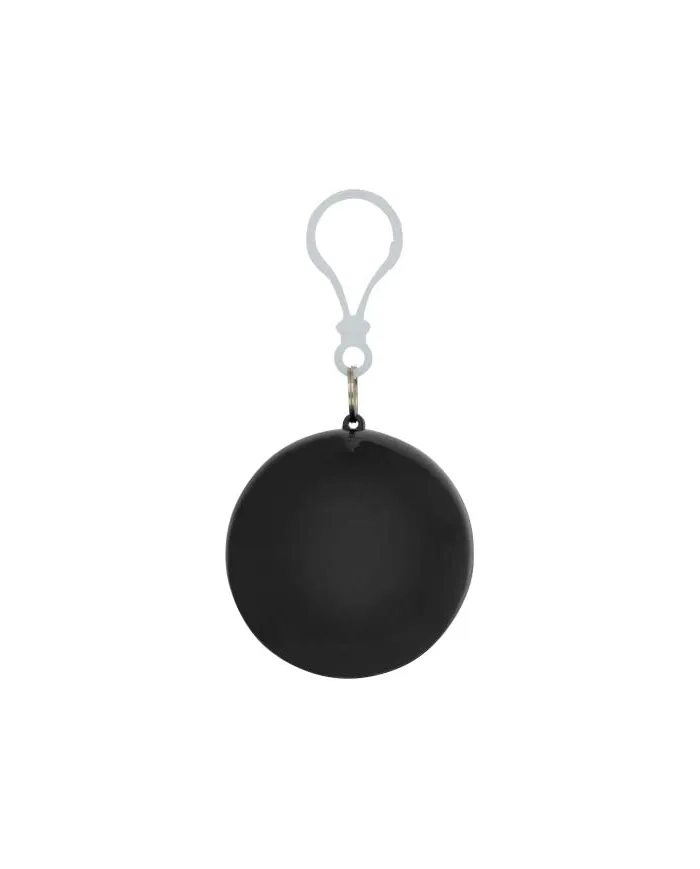 Poncho in contenitore rotondo di plastica con moschettone Fog - cod. P130164