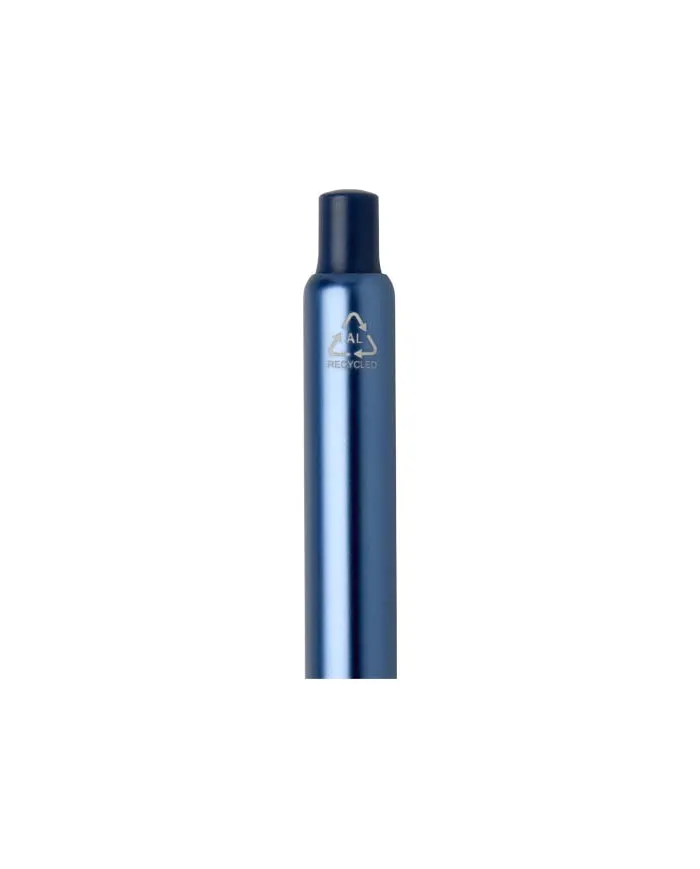 Penna a sfera a scatto in alluminio riciclato con finitura anodizzata Soffit (inchiostro blu) - cod. P107332