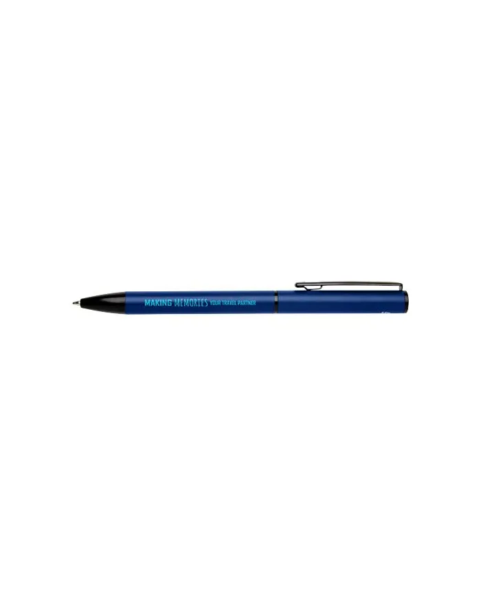 Penna a sfera a rotazione in alluminio riciclato Verton con ghiera (inchiostro blu) - cod. P107331