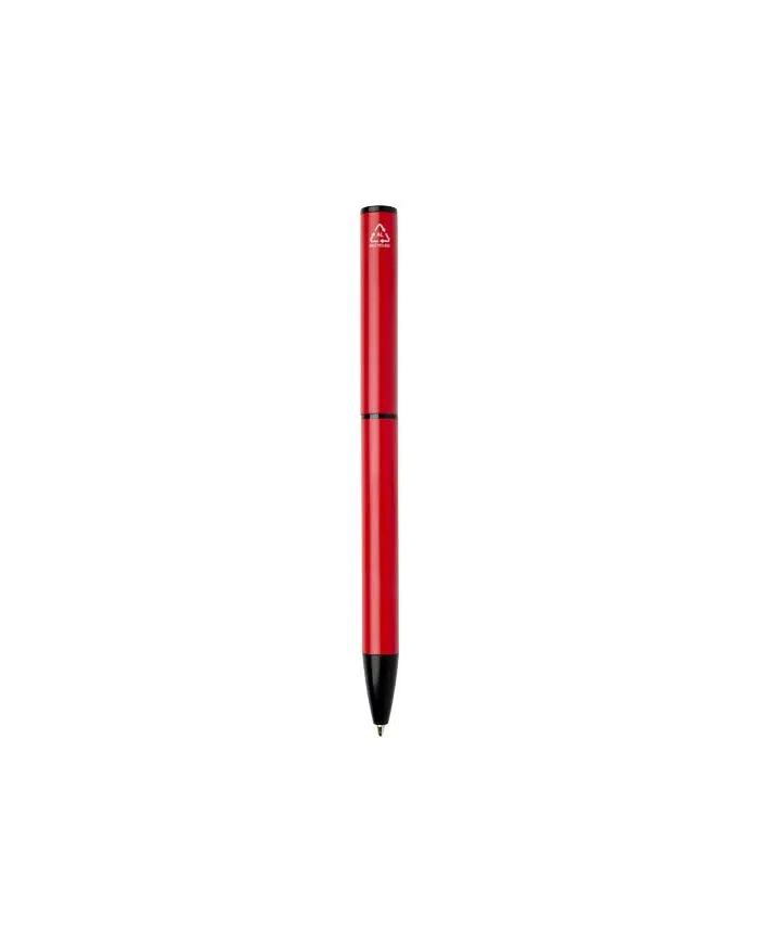 Penna a sfera a rotazione in alluminio riciclato Verton con ghiera (inchiostro blu) - cod. P107331