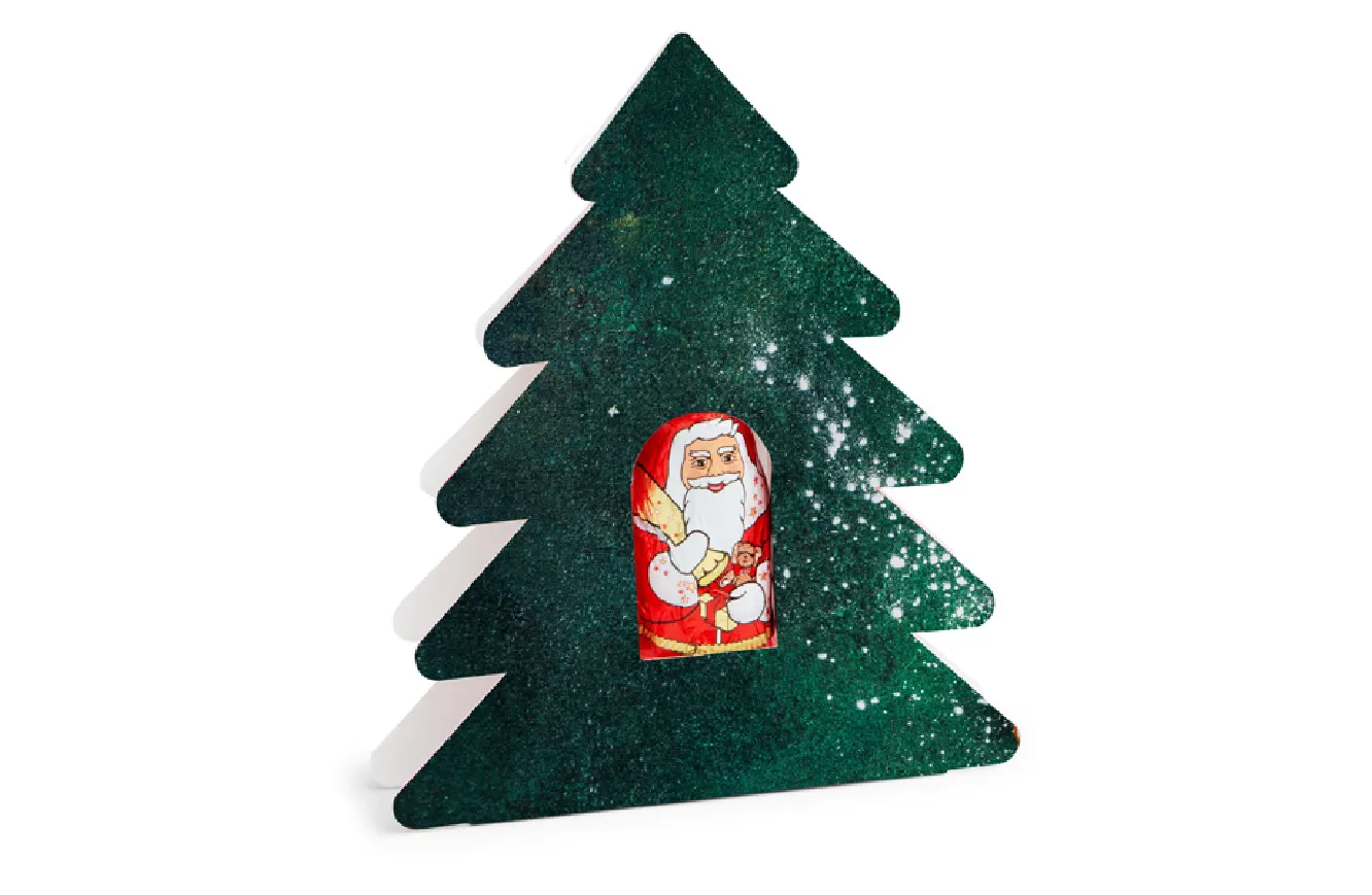 Espositore natalizio personalizzato con Babbo Natale Lindt - FA-9447