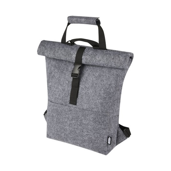 Borsa per bicicletta con chiusura arrotolabile in feltro riciclato GRS Felta - 13L - cod. P120663