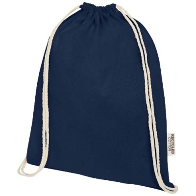 Borsa con cordoncino in cotone riciclato certificato GRS da 140 g/m² Oregon