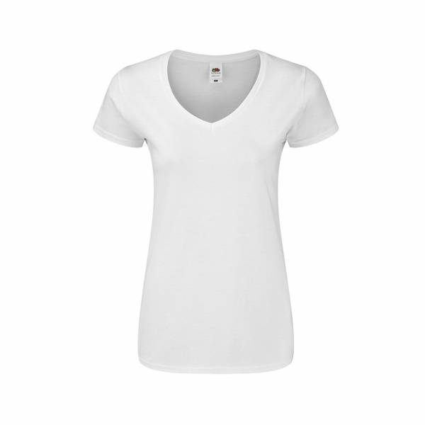 T-Shirt Donna Bianca Iconic V-Neck - 1319